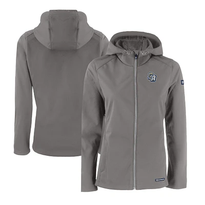 Women's Cutter & Buck Steel San Antonio Missions Evoke Eco Softshell Recycled Full-Zip Jacket