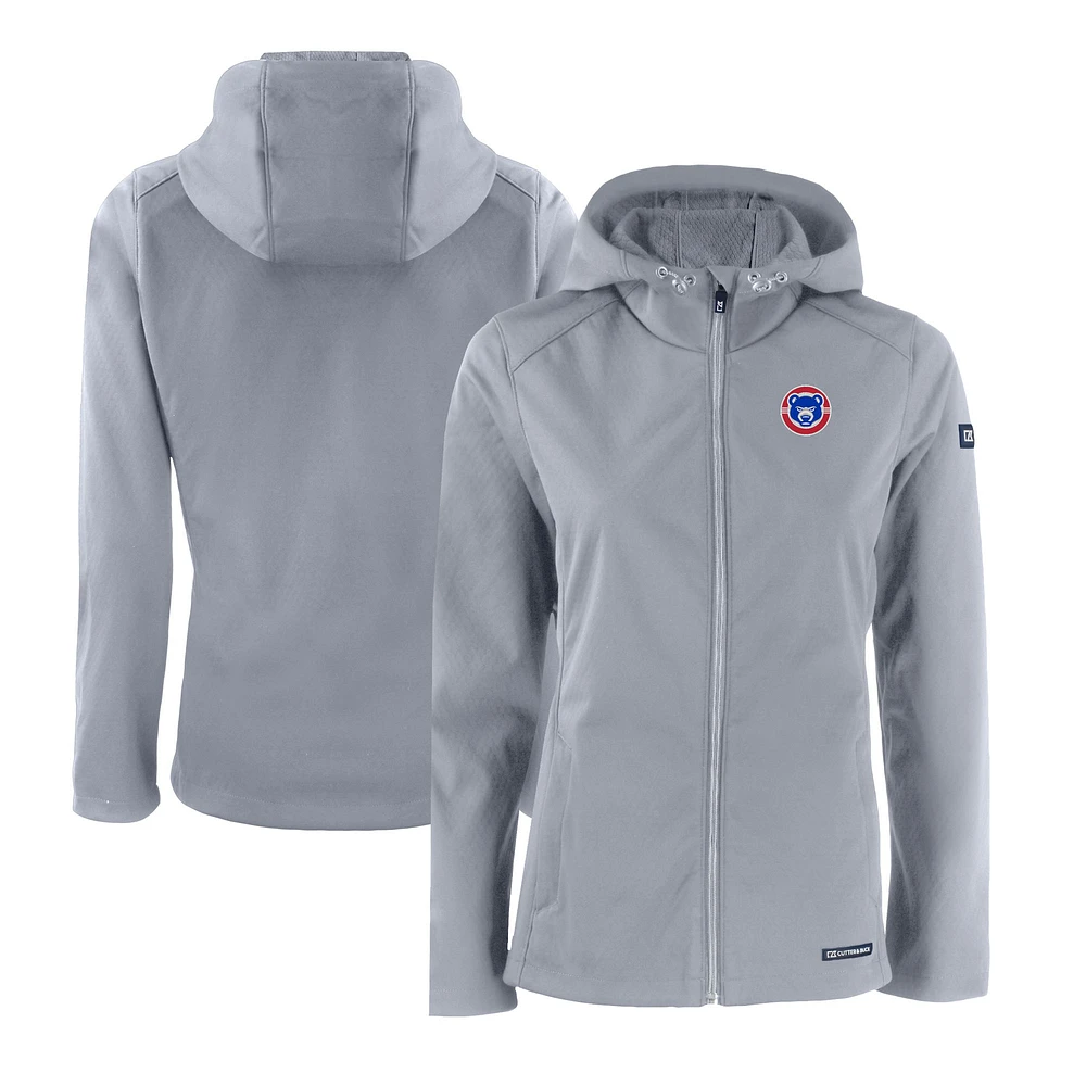 Women's Cutter & Buck South Bend Cubs Evoke Eco Softshell Recycled Full-Zip Jacket