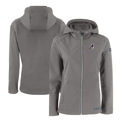 Women's Cutter & Buck Steel Springfield Cardinals Evoke Eco Softshell Recycled Full-Zip Jacket