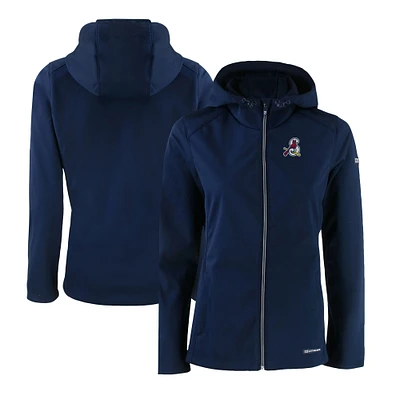 Women's Cutter & Buck Navy Springfield Cardinals Evoke Eco Softshell Recycled Full-Zip Jacket
