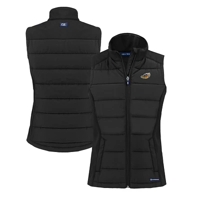 Women's Cutter & Buck Akron RubberDucks Evoke Hybrid PrimaLoft Eco Softshell Recycled Full-Zip Vest