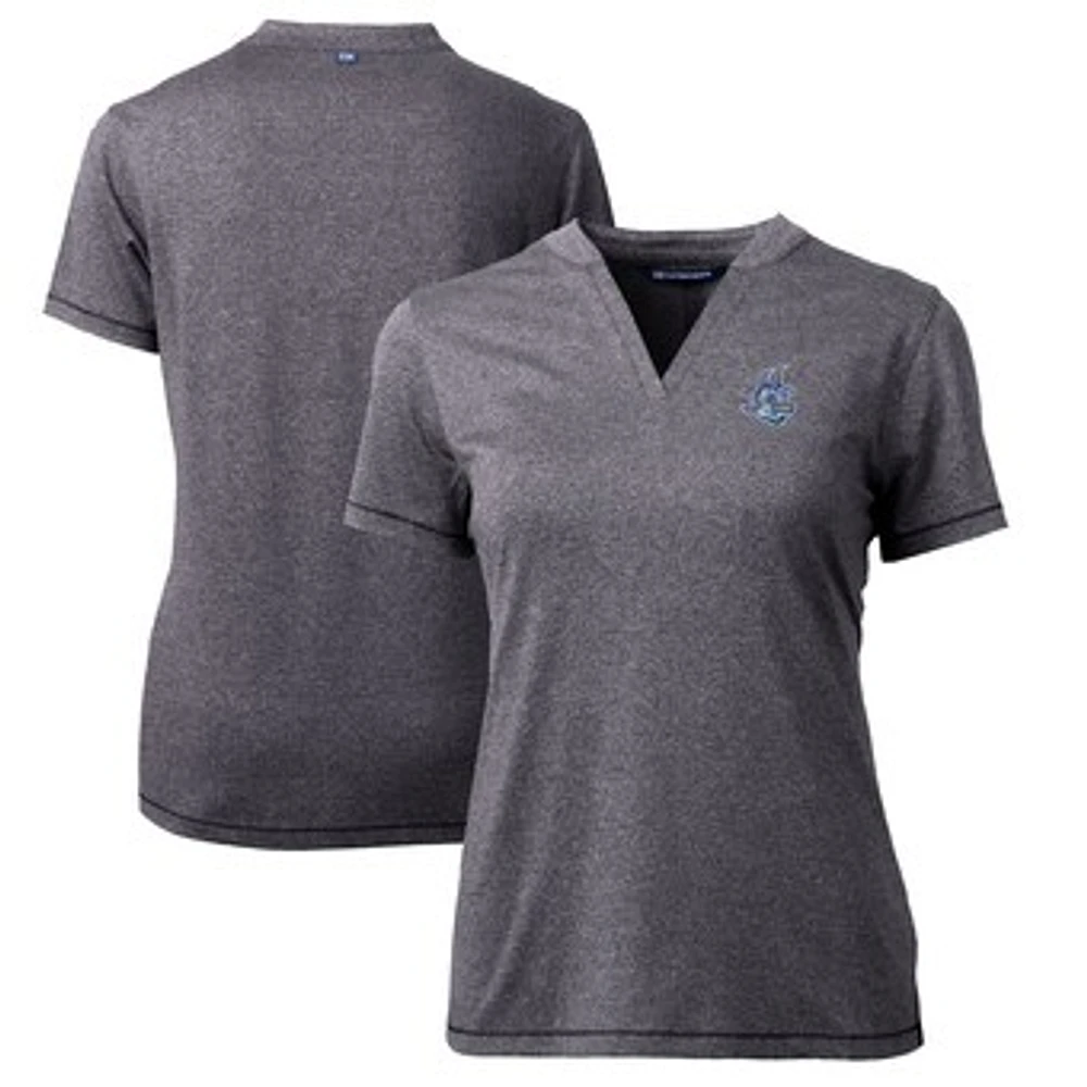 Women's Cutter & Buck Heather Charcoal Hartford Yard Goats Forge DryTec Heathered Stretch Blade Top