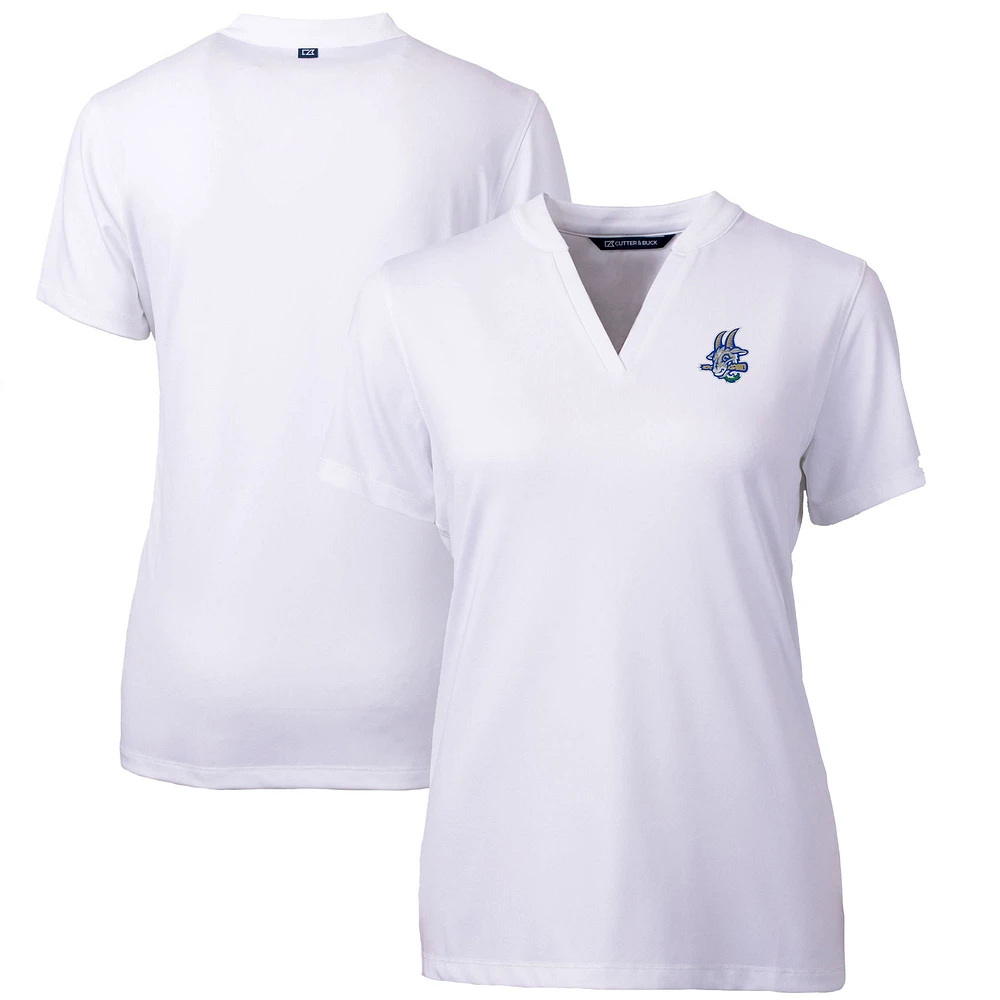 Women's Cutter & Buck White Hartford Yard Goats Forge DryTec Heathered Stretch Blade Top