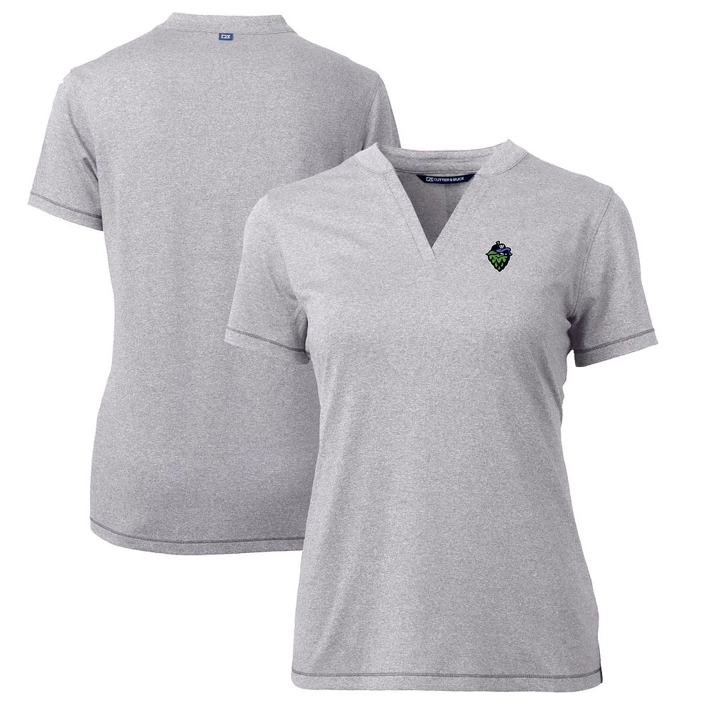 Women's Cutter & Buck Heather Gray Hillsboro Hops Forge DryTec Heathered Stretch Blade Top