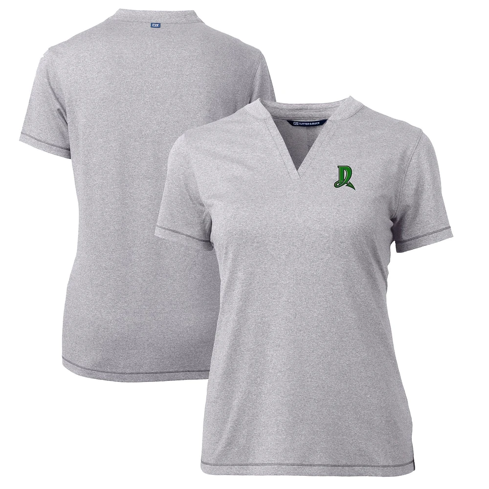 Women's Cutter & Buck Heather Gray Dayton Dragons Forge DryTec Heathered Stretch Blade Top