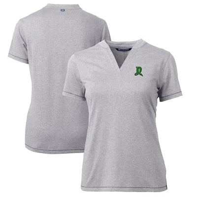 Women's Cutter & Buck Heather Gray Dayton Dragons Forge DryTec Heathered Stretch Blade Top