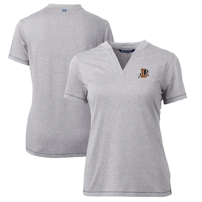 Women's Cutter & Buck Heather Durham Bulls Forge DryTec Heathered Stretch Blade Top