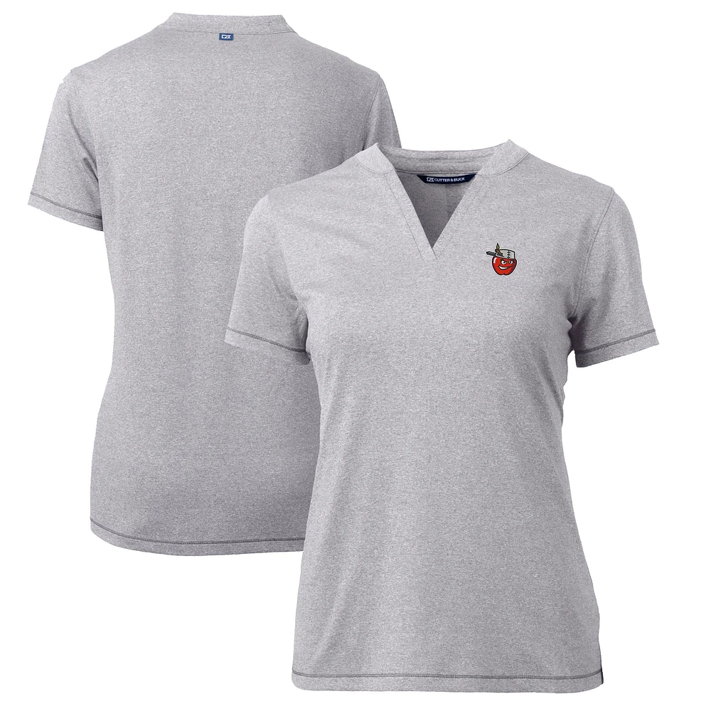 Women's Cutter & Buck Heather Gray Fort Wayne TinCaps Forge DryTec Heathered Stretch Blade Top