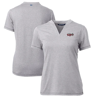 Women's Cutter & Buck Heather Gray Lansing Lugnuts Forge DryTec Heathered Stretch Blade Top
