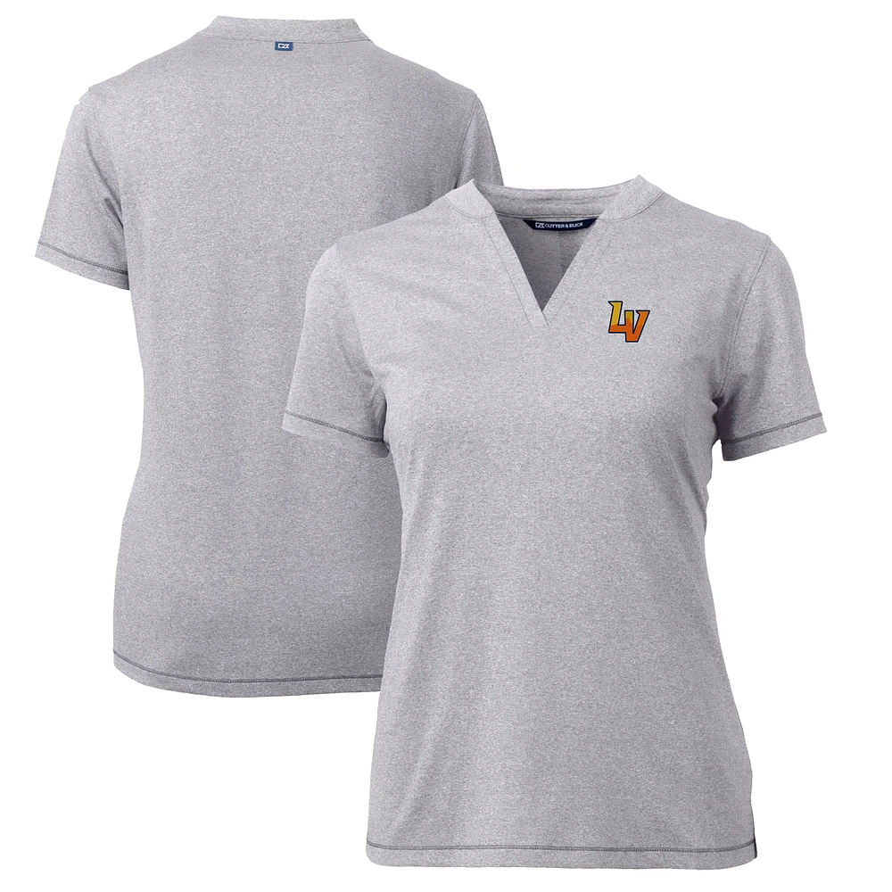 Women's Cutter & Buck Heather Gray Las Vegas 51s Forge DryTec Heathered Stretch Blade Top
