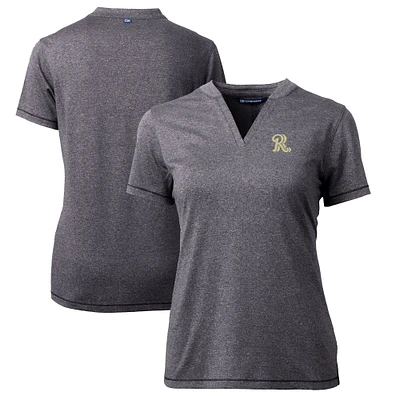 Women's Cutter & Buck Heather Charcoal Frisco RoughRiders Forge DryTec Heathered Stretch Blade Top