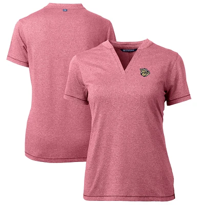 Women's Cutter & Buck Heather Red Lehigh Valley IronPigs Forge DryTec Heathered Stretch Blade Top