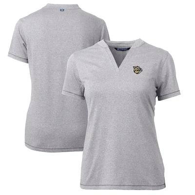 Women's Cutter & Buck Heather Gray Lehigh Valley IronPigs Forge DryTec Heathered Stretch Blade Top