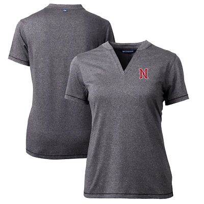 Women's Cutter & Buck Heather Charcoal Nashville Sounds Forge DryTec Heathered Stretch Blade Top