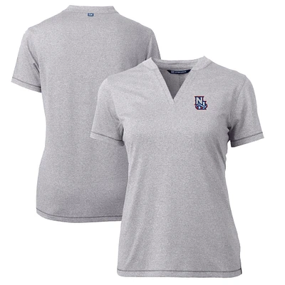Women's Cutter & Buck Heather Gray New Hampshire Fisher Cats Forge DryTec Heathered Stretch Blade Top
