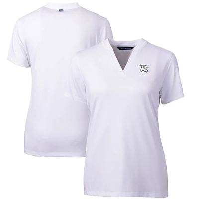 Women's Cutter & Buck White Richmond Flying Squirrels Forge DryTec Heathered Stretch Blade Top