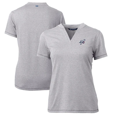Women's Cutter & Buck Heather Gray Reading Fightin Phils Forge DryTec Heathered Stretch Blade Top