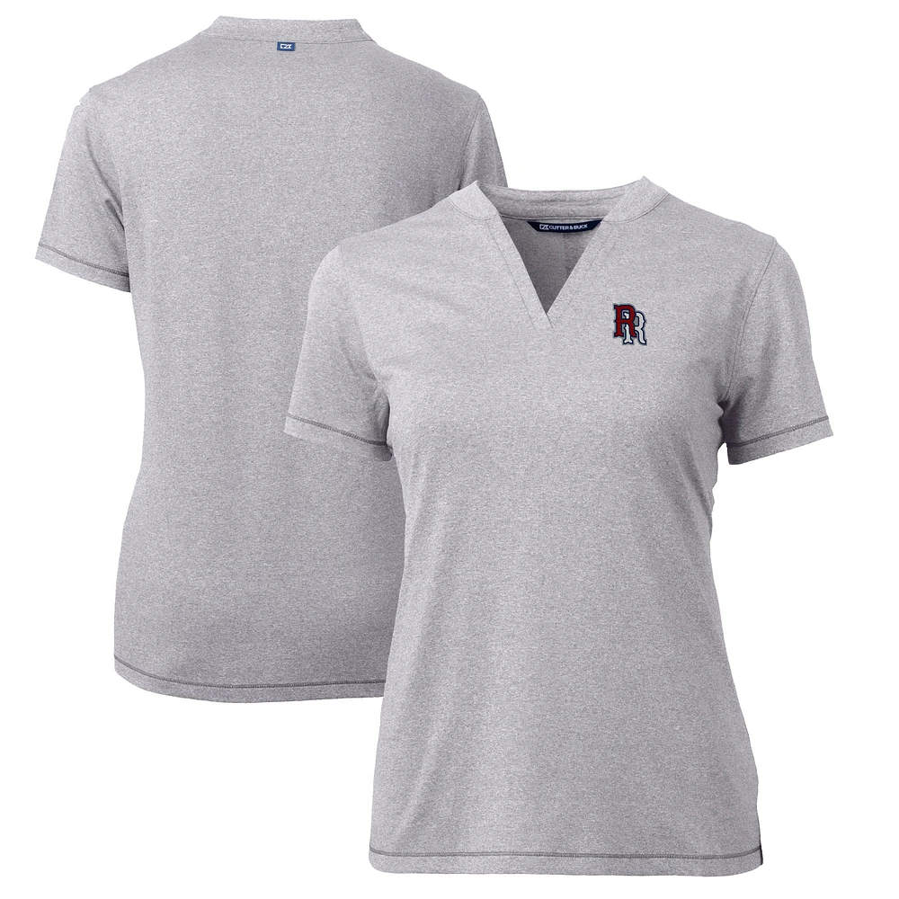Women's Cutter & Buck Heather Gray Round Rock Express Forge DryTec Heathered Stretch Blade Top