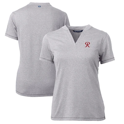 Women's Cutter & Buck Heather Gray Tacoma Rainiers Forge DryTec Heathered Stretch Blade Top