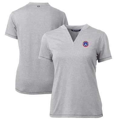 Women's Cutter & Buck Heather Gray South Bend Cubs Forge DryTec Heathered Stretch Blade Top