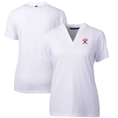 Women's Cutter & Buck White Tacoma Rainiers Forge DryTec Heathered Stretch Blade Top
