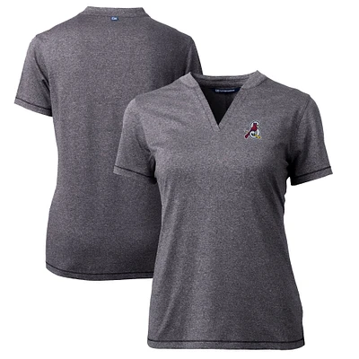 Women's Cutter & Buck Heather Charcoal Springfield Cardinals Forge DryTec Heathered Stretch Blade Top