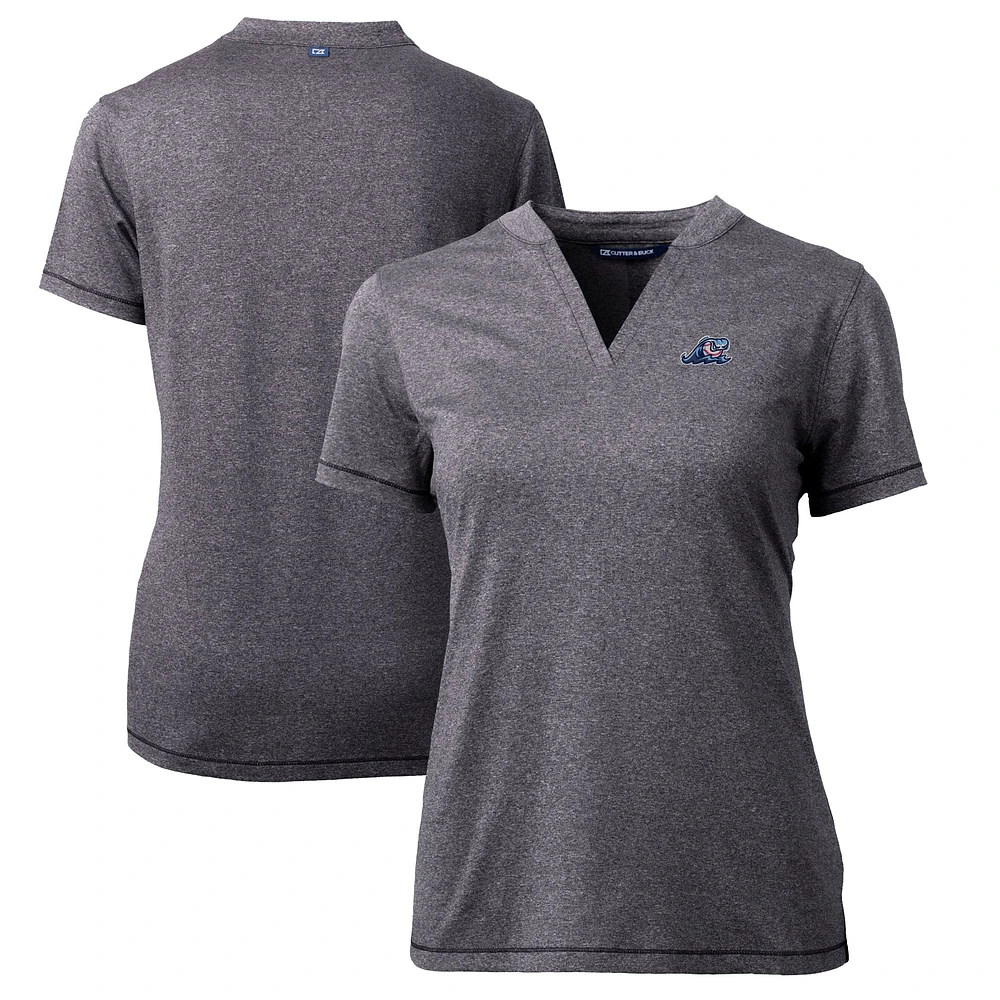 Women's Cutter & Buck Heather Charcoal West Michigan Whitecaps Forge DryTec Heathered Stretch Blade Top