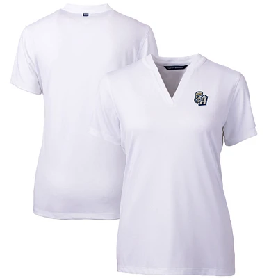 Women's Cutter & Buck White San Antonio Missions Forge DryTec Heathered Stretch Blade Top