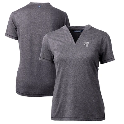 Women's Cutter & Buck Heather Charcoal Scranton Wilkes-Barre RailRiders Forge DryTec Heathered Stretch Blade Top
