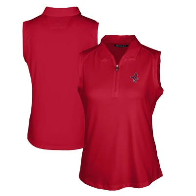 Women's Cutter & Buck Red Memphis Redbirds Forge DryTec Stretch Sleeveless Polo