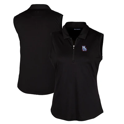Women's Cutter & Buck Black New Hampshire Fisher Cats Forge DryTec Stretch Sleeveless Polo