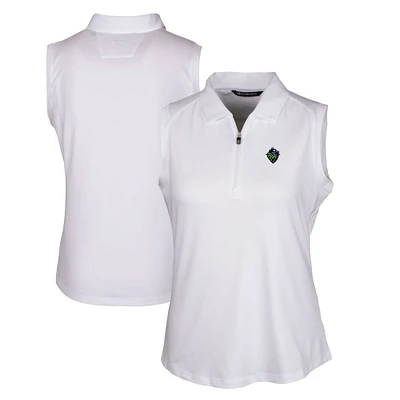 Women's Cutter & Buck White Hillsboro Hops Forge DryTec Stretch Sleeveless Polo