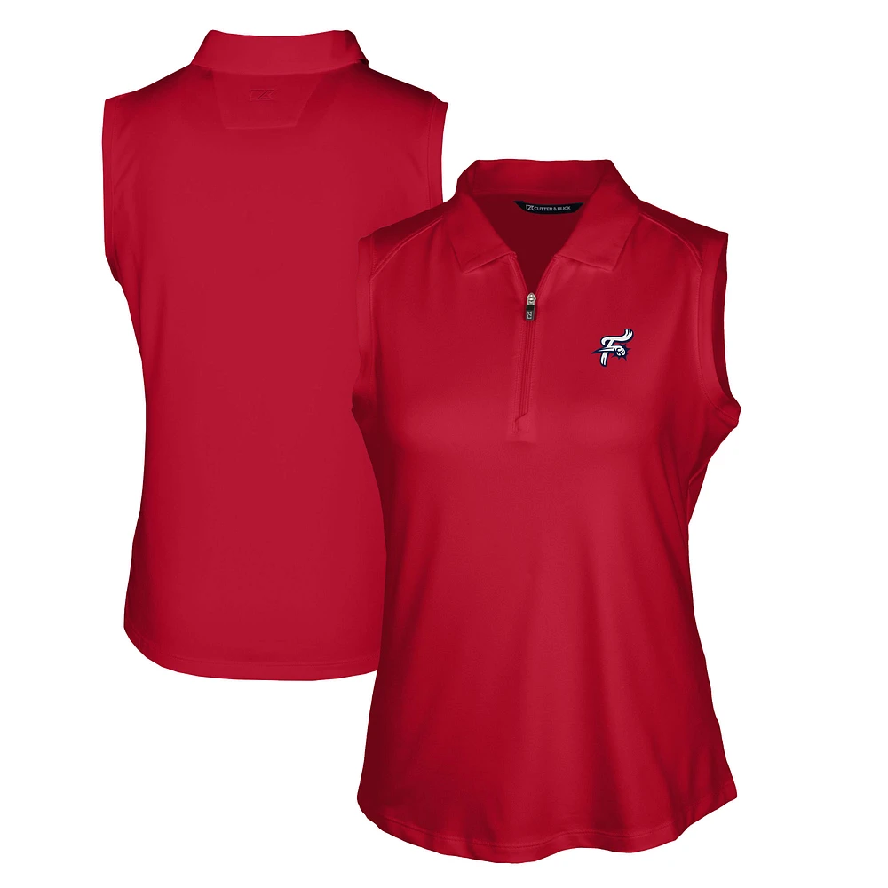 Women's Cutter & Buck Red Reading Fightin Phils Forge DryTec Stretch Sleeveless Polo