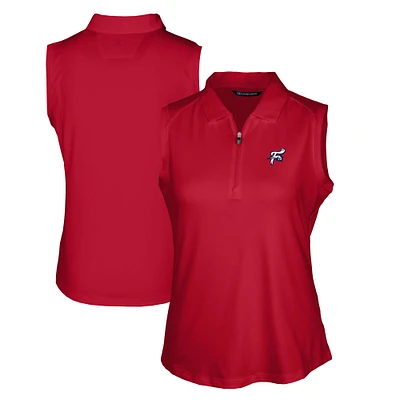 Women's Cutter & Buck Red Reading Fightin Phils Forge DryTec Stretch Sleeveless Polo