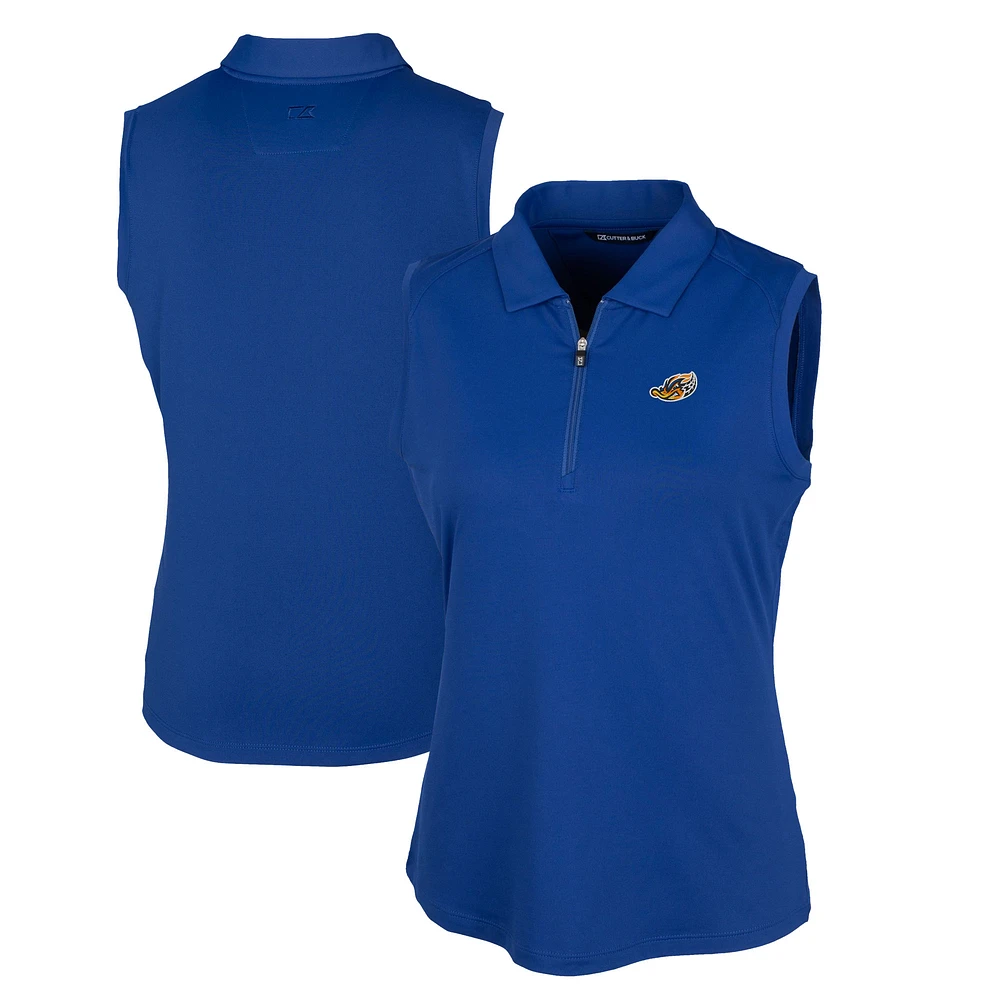 Women's Cutter & Buck Blue Akron RubberDucks Forge DryTec Stretch Sleeveless Polo