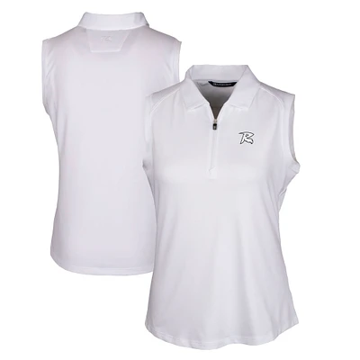 Women's Cutter & Buck White Richmond Flying Squirrels Forge DryTec Stretch Sleeveless Polo