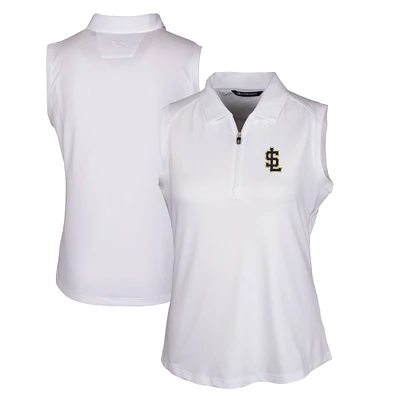 Women's Cutter & Buck White Salt Lake Bees Forge DryTec Stretch Sleeveless Polo