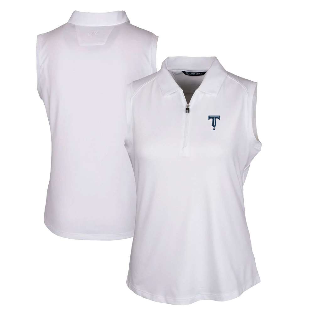 Women's Cutter & Buck White Tulsa Drillers Forge DryTec Stretch Sleeveless Polo