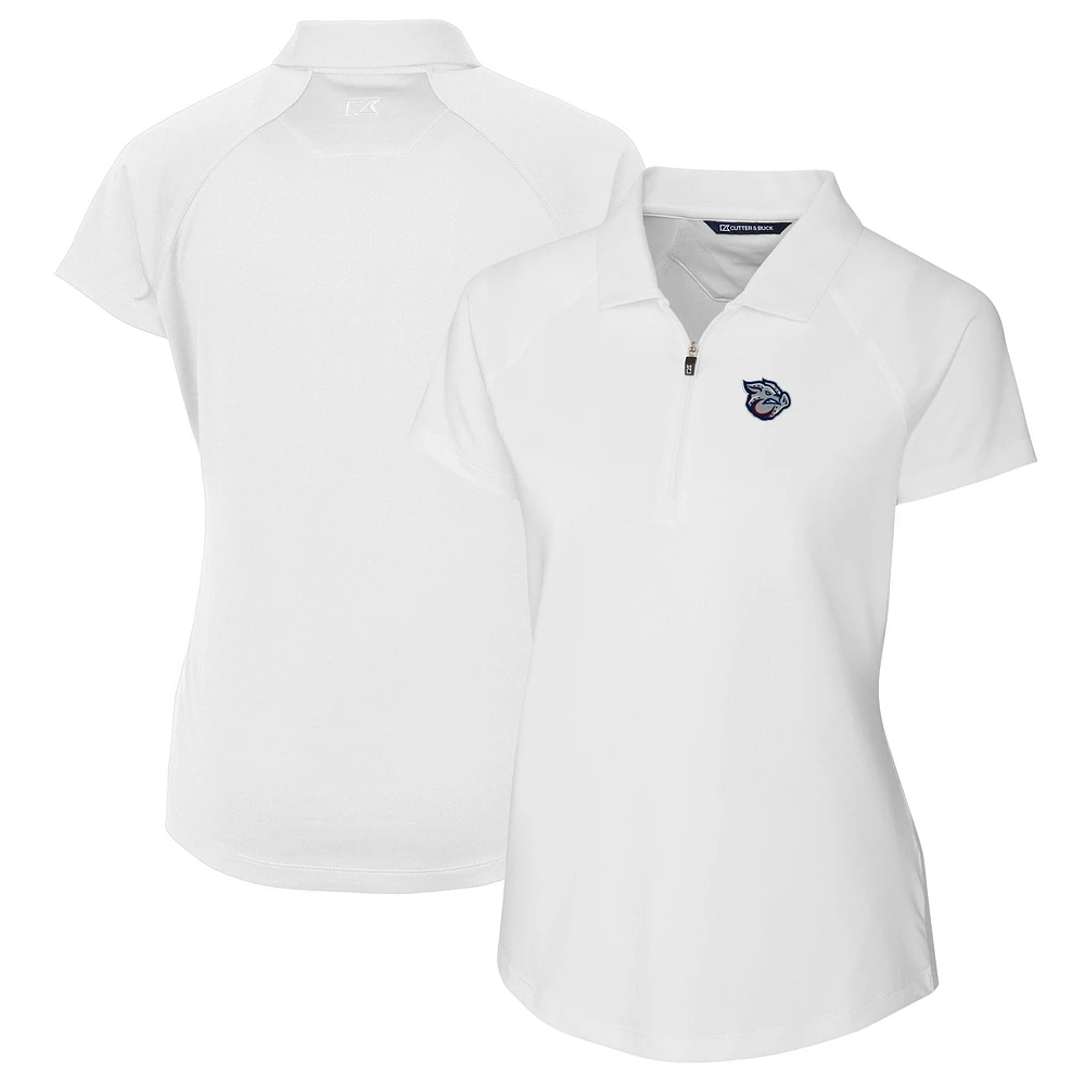 Women's Cutter & Buck White Lehigh Valley IronPigs Forge DryTec Raglan Stretch Polo