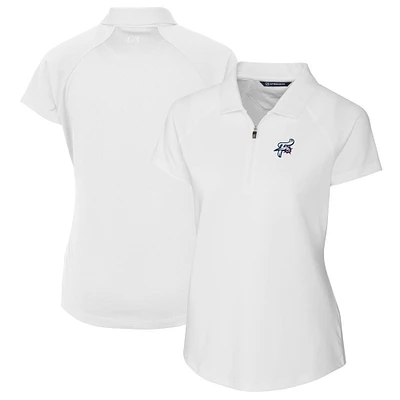 Women's Cutter & Buck White Reading Fightin Phils Forge DryTec Raglan Stretch Polo