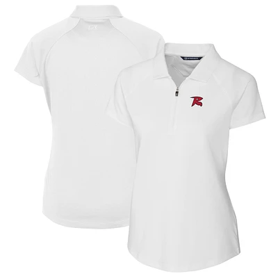 Women's Cutter & Buck White Richmond Flying Squirrels Forge DryTec Raglan Stretch Polo