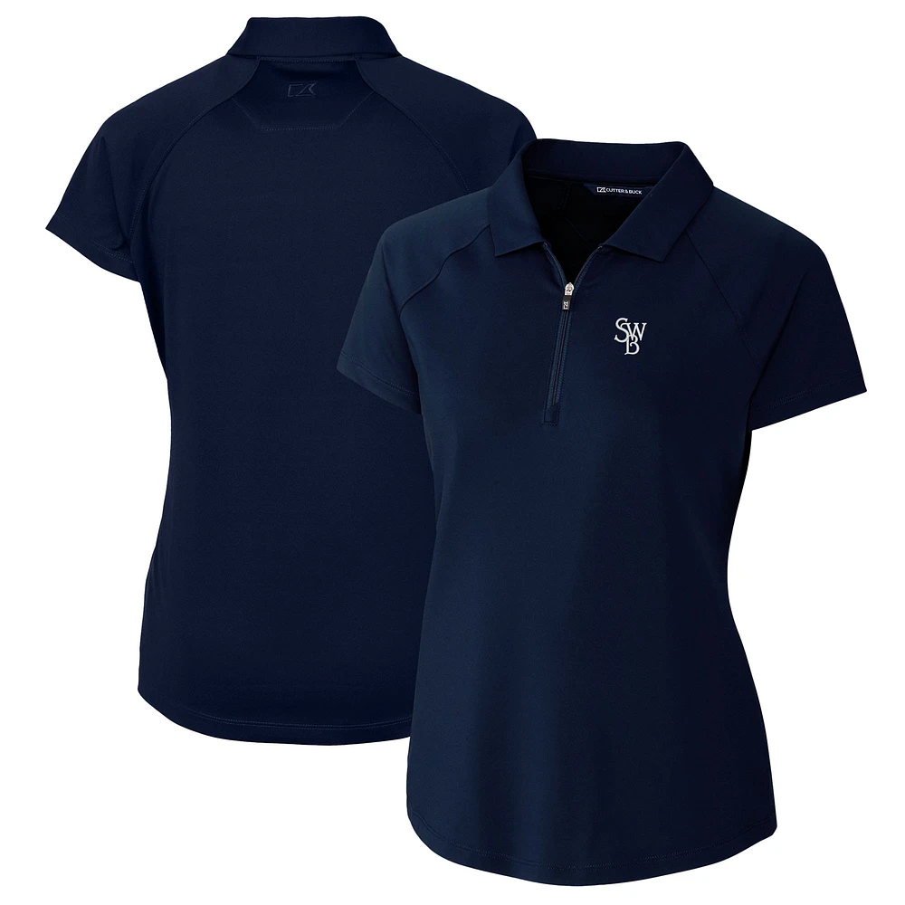 Women's Cutter & Buck Navy Scranton Wilkes-Barre RailRiders Forge DryTec Raglan Stretch Polo