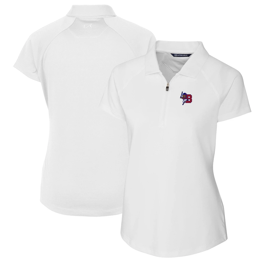 Women's Cutter & Buck White Buffalo Bisons Forge DryTec Raglan Stretch Polo