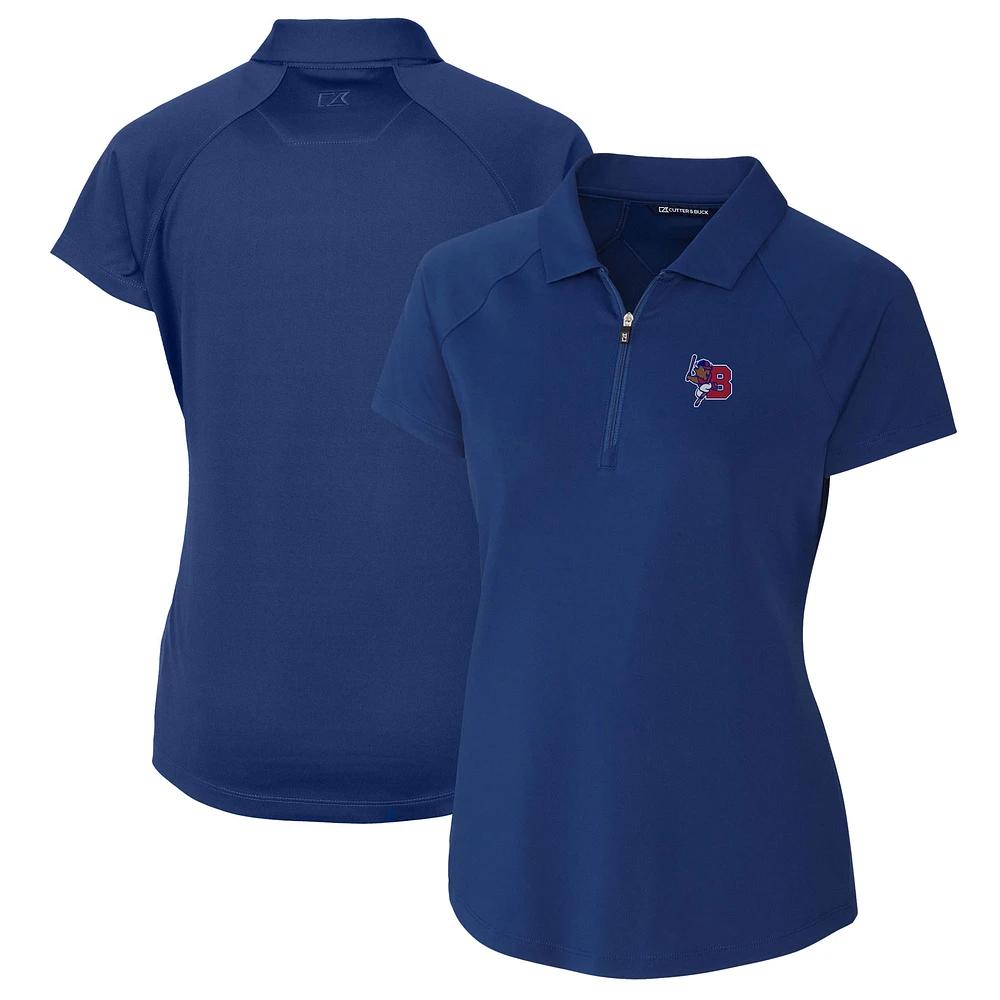 Women's Cutter & Buck Blue Buffalo Bisons Forge DryTec Raglan Stretch Polo