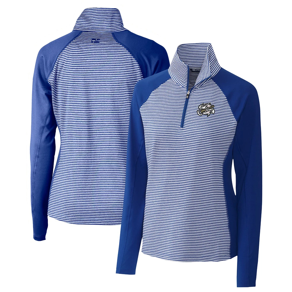Women's Cutter & Buck Omaha Storm Chasers Forge DryTec Tonal Stripe Stretch Half-Zip Top