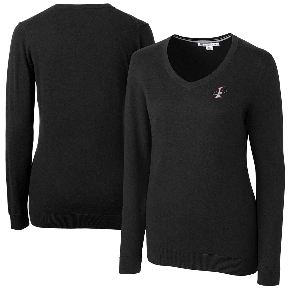 Women's Cutter & Buck Black Albuquerque Isotopes Lakemont Tri-Blend V-Neck Pullover Sweater