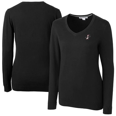Women's Cutter & Buck  Black Albuquerque Isotopes Lakemont Tri-Blend V-Neck Pullover Sweater