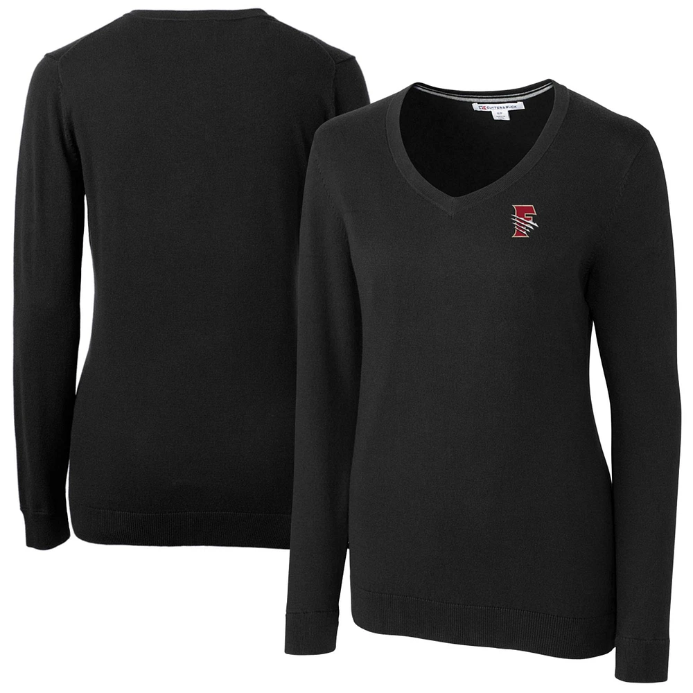 Women's Cutter & Buck Black Fresno Grizzlies Lakemont Tri-Blend V-Neck Pullover Sweater