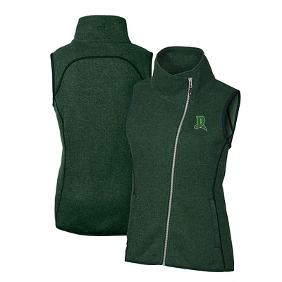 Women's Cutter & Buck Heather Dayton Dragons Mainsail Sweater Knit Asymmetrical Full-Zip Vest