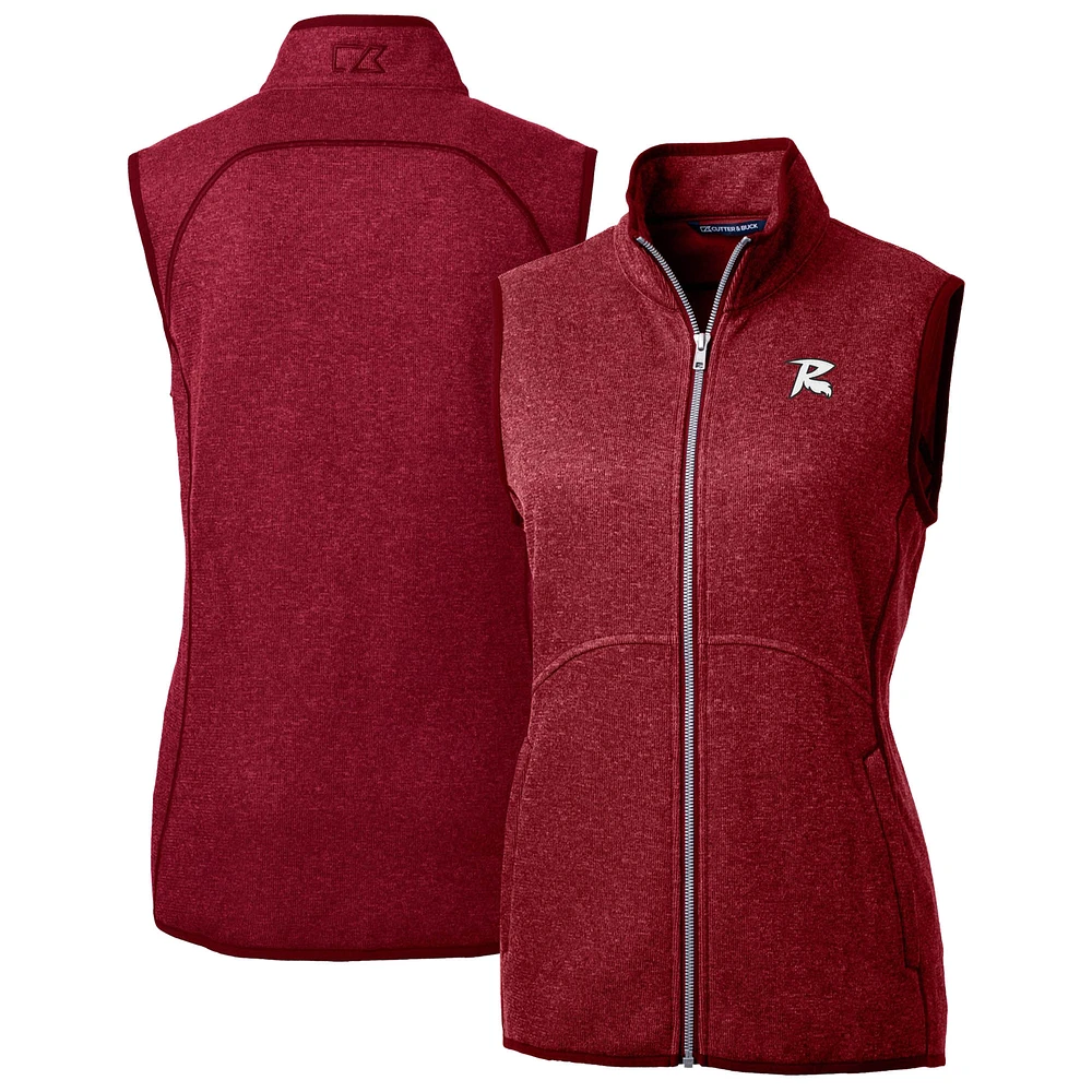 Women's Cutter & Buck Heather Richmond Flying Squirrels Mainsail Sweater Knit Full-Zip Vest